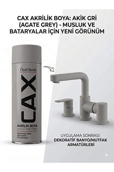 caxcolors CAX Akrilik Sprey Boya 400ml - Musluk, Mutfak & Banyo Batarya Yenil...