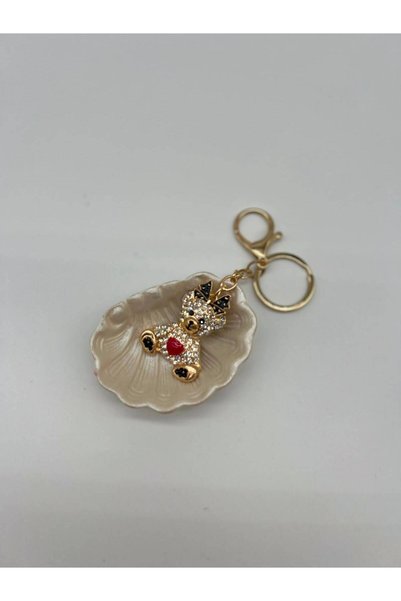 ELMALI STORE Keychain with Stone Figures – Cat, Dog, Bear and Cute Animal Pat...