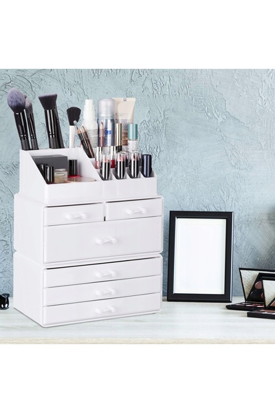 NO BRAND Organizator cosmetic din acril transparent, cutie de depozitare machiaj