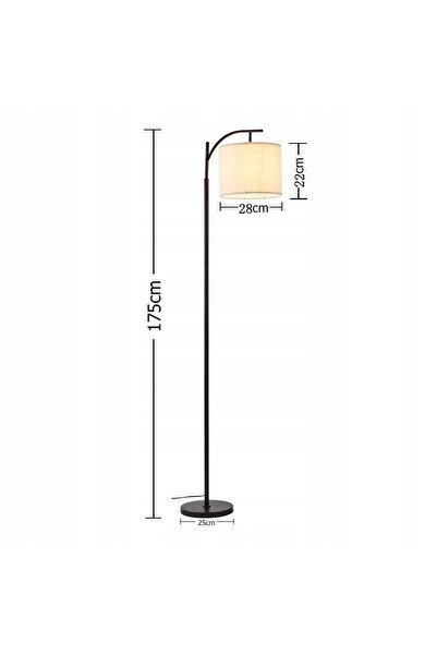bedee LAMPĂ DE PODEA DE 175 CM CU COMUTATOR CU PICIOR PENTRU DORMITOR ȘI BIROU