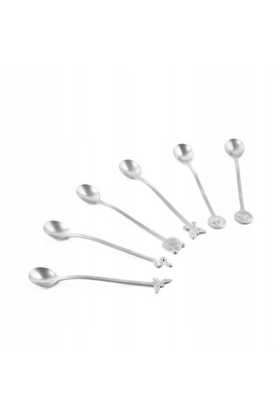 NO BRAND Set Sambonet de 6 linguri de cafea antichizate, elegante, pentru pet...