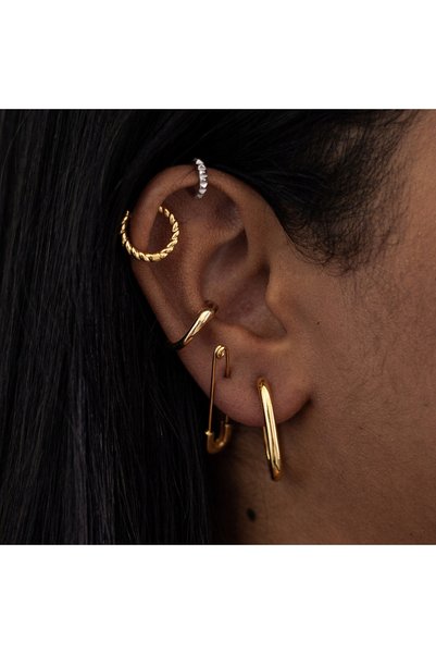 NO BRAND Cercei de aur rotunzi 1,2 cm texturati ANIA KRUK