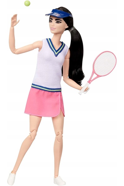 mattel Păpușa Barbie Made to Move Jucătoare de tenis cu rachetă și minge (HKT73)