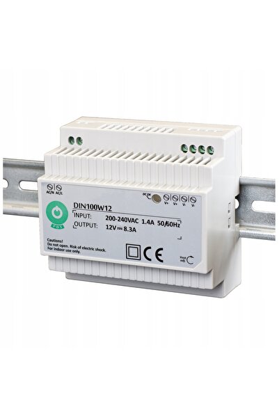 NO BRAND Sursă de alimentare 230 V, 12 V, 8 A, 100 W, pentru șină DIN, transf...