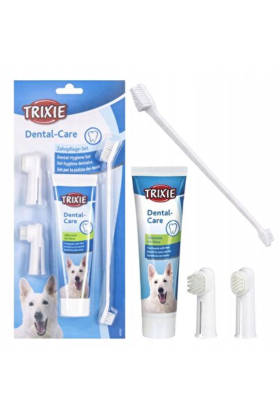 Trixie SET pentru curățarea dinților câinilor: periuțe și pastă, 2 seturi