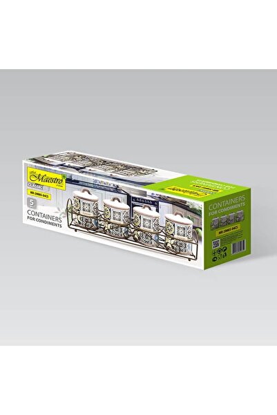 Maestro Set de 4 recipiente ceramice de bucătărie + suport, 5 piese