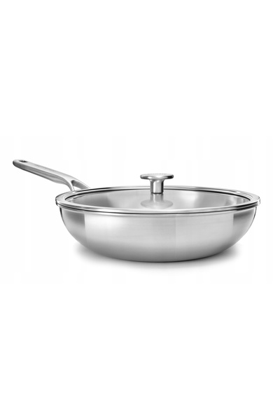 Kitchenaid Wok Multi-Ply mandarin 28cm cu capac din oțel