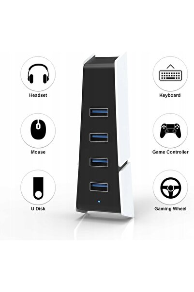 NO BRAND Hub USB pentru PS5 Slim, extensor de porturi USB 4 în 1, pentru șasi...