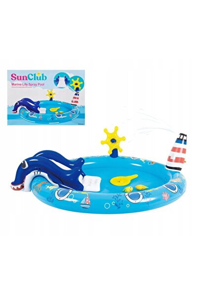 NO BRAND Piscină pentru copii cu tobogan cu pulverizare SunClub
