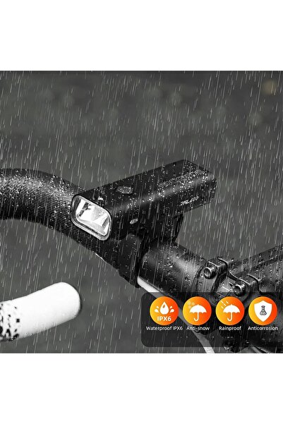 ROCKBROS Lumină de bicicletă reîncărcabilă USB 400lm, 4 moduri, lampă frontal...