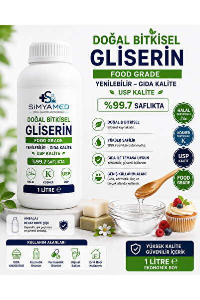 SİMYAMED Natural Herbal Glycerin Food Grade 1Lt