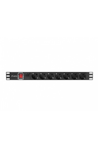 Lanberg Prelungitor pentru rack 1U 16A PDU 7x Schuko 2m negru