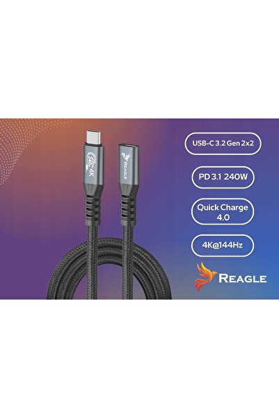 NO BRAND Cablu prelungitor USB C 3m Cablu 3.2 240W 20Gbps 4K 144Hz Adaptor US...