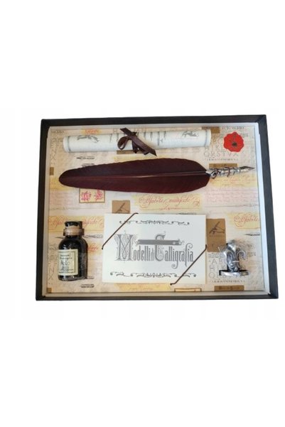NO BRAND SET DE SCRIS CU PENĂ DE GÂSCĂ 4X21X26 CM