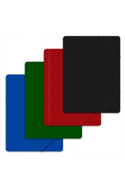 NO BRAND Dosar din plastic cu elastic A4, 3 clapete, 500µm, albastru x 10 bucăți