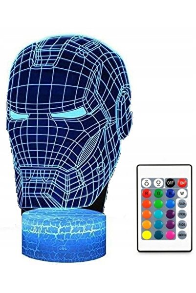 NO BRAND LAMPĂ 3D LED IRON MAN AVENGERS COLORATĂ + PILOT USB