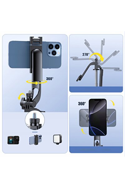 NO BRAND Selfie stick trepied pentru telefon cu telecomandă Bluetooth, 130 cm