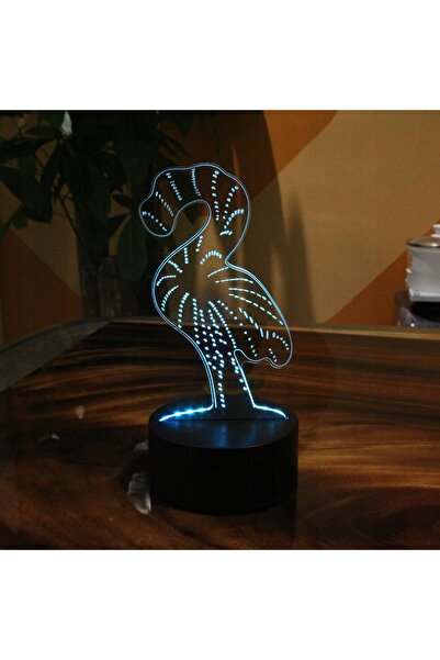 NO BRAND Lampă LED USB 3D FLAMINGO, Lumină de noapte, Pilot, 16 culori