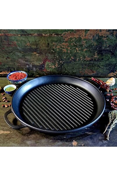 NO BRAND Tigaie Grill din fontă 40 × 4 cm