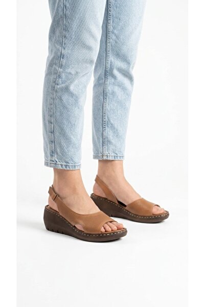 Ustalar Ayakkabı Çanta Tan Women's Heeled Sandals 00647.1003