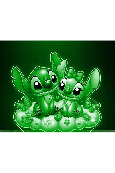 NO BRAND LILLO & STITCH LAMPĂ LED 3D USB CADOU 16 CULORI + TELECOMANDĂ