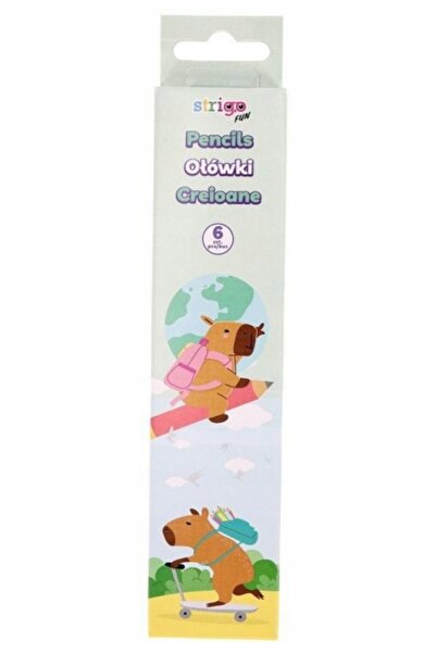 Strigo Creioane cu radieră 6 bucăți pastel capibara x10