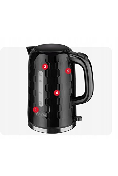 NO BRAND Fierbător electric Amica KM3010 2200W 1,7l negru