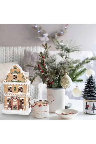 NO BRAND Căsuță de turtă dulce cu LED, decorațiune de Crăciun, figurină de sa...