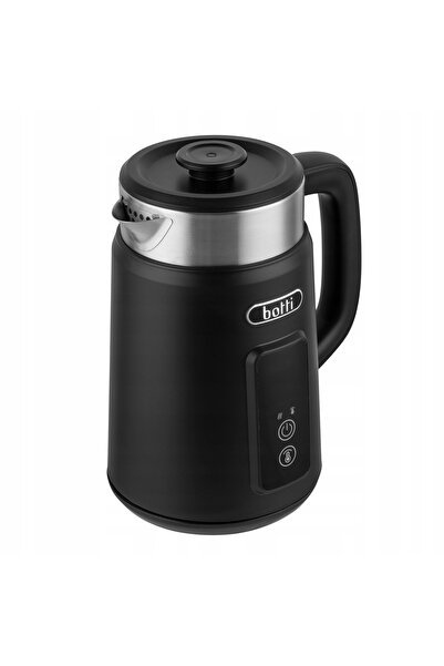 NO BRAND Fierbător electric Botti Luiz 1.5L 2200W din oțel negru, silențios ș...
