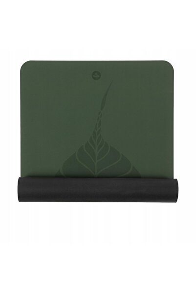 NO BRAND Saltea de yoga din cauciuc Bodhi Phoenix 4mm cu model frunze - Verde