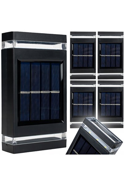 NO BRAND 4x Lampă de perete suspendată LED cu panou solar și senzor de amurg