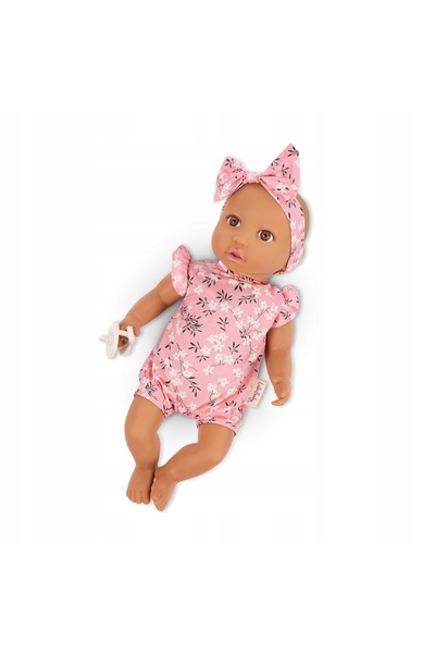 NO BRAND LullaBaby: Păpușă NIEMOWLĘ cu o suzetă, într-o ținută florală și o b...