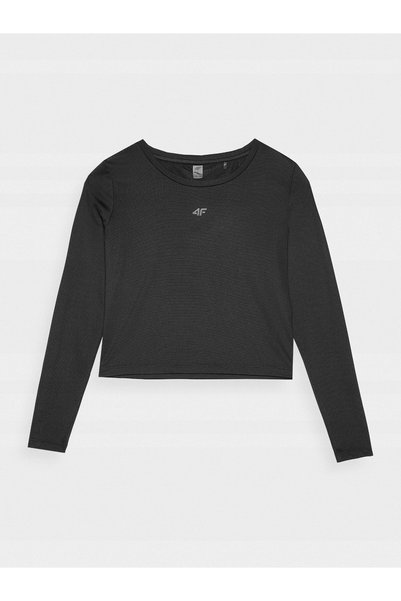 4F F218 tricou negru de damă cu mânecă lungă 4FWSS24TFLOF218 20S S