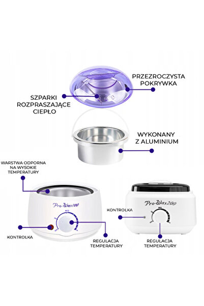 NO BRAND Set pentru depilare 4x ceară tare WOSK, ulei pentru încălzitor de ceară