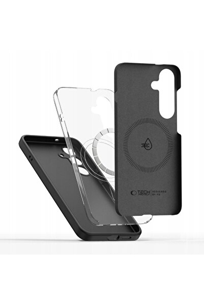 Tech-Protect Husă din silicon lichid MagSafe neagră pentru Samsung Galaxy S25...