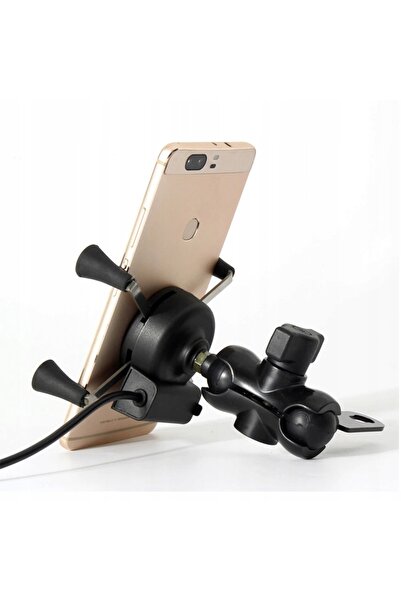 NO BRAND Suport telefon cu încărcător, sigur, pentru ghidon în X, motocicletă...