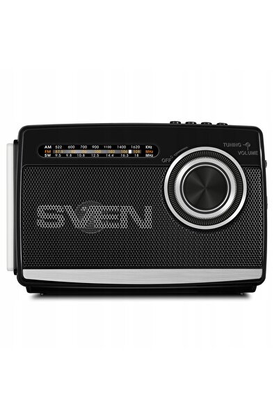 Sven SRP-535 BLACK radio FM AM SW portabil, alimentat cu baterii, lanternă LED