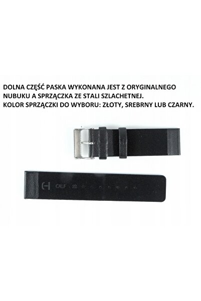 NO BRAND HORIDO 1158 - NEGRU - 20 mm - Curea de ceas din piele