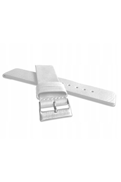 NO BRAND LAVVU Plain LSCUW24 - 24mm - ALB - Curea de ceas din piele