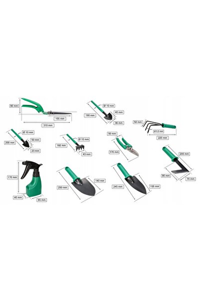 NO BRAND Set de unelte mici de grădinărit: lopățică, greble + valiză
