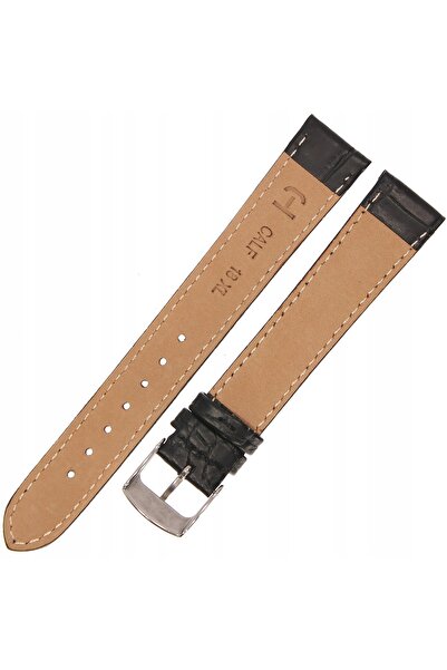 NO BRAND HORIDO 0180L - NEGRU - 18 mm - Curea de ceas din piele