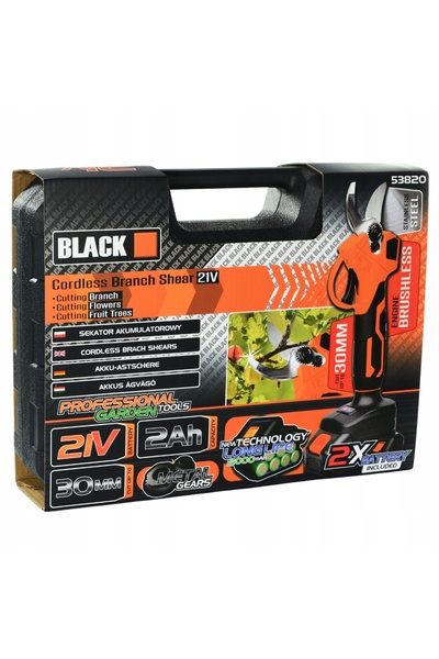 BLACK Fierăstrău cu baterie SET foarfece pentru tăierea ramurilor de 30 mm - ...