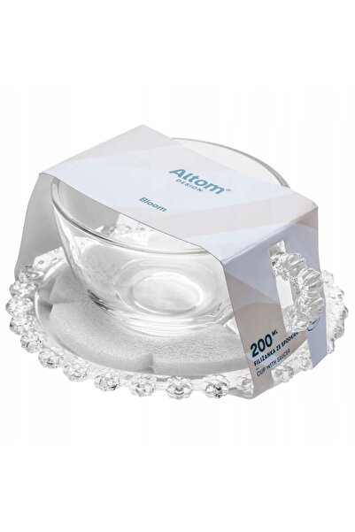 NO BRAND Căni 6 bucăți pentru cafea și ceai cu suport Altom Design Bloom 200 ml