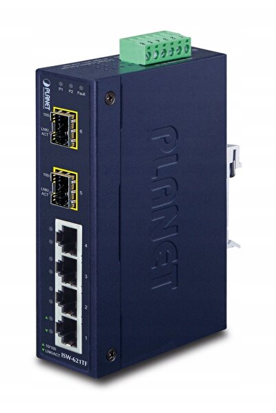 Planet Switch ISW-621TF neadministrat L2 Fast Ethernet (10/100) Albastru
