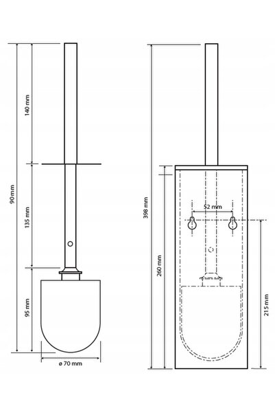 NO BRAND Bemeta WHITE Perie WC verticală/suspendabilă 102913094