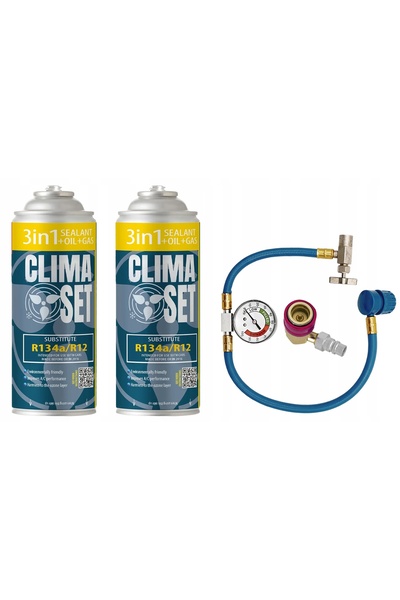 NO BRAND KIT DE REÎNCĂRCARE AER CONDIȚIONAT R134A 3 ÎN 1, 2x 453g, ADAPTOR UL...