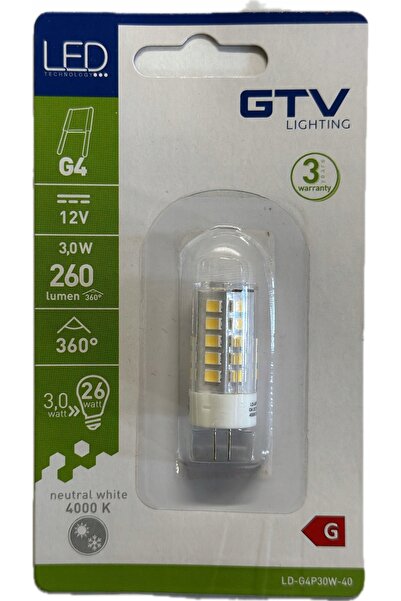 GTV Bec LED economic G4 3W DC12V 4000K 360° modern x5