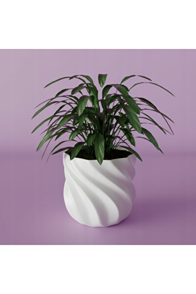 NO BRAND Jardinieră decorativă cu design modern, din plastic alb.