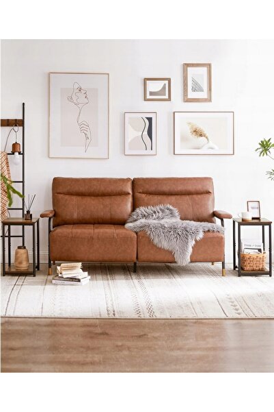 NO BRAND NOPTIERĂ SET DE 2 MĂSUȚE DE NOPTĂ ÎN STIL INDUSTRIAL, RUSTIC ȘI LOFT