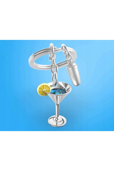 NO BRAND Breloc pandantiv Metalmorphose cocktail și shaker